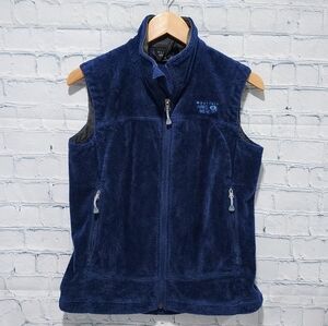 Mountain Hardwear Vest Womens S Dark Blue Soft Fleece Vest Full Zip Cold Weather
